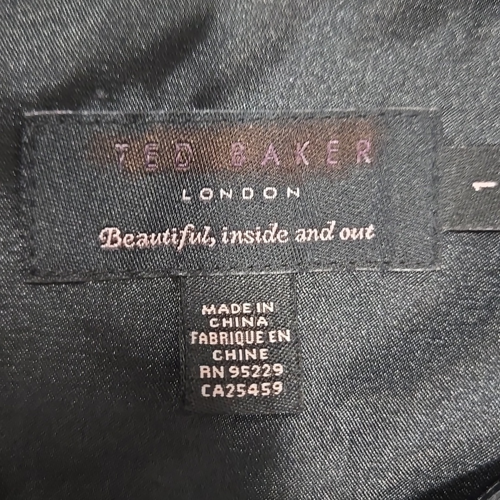 TED BAKER-London Haydaa Black Silk Dress-Size 1(4) - Picture 13 of 17
